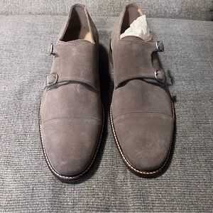 Banana Republic Ryan Grey Suede Double Monk Strap Never Worn Size 10